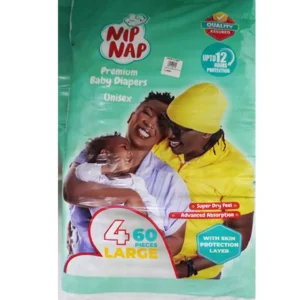 NipNap Premium Baby Diapers Unisex 4 large 60 pieces